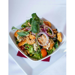 Pumpkin bowl with chicken