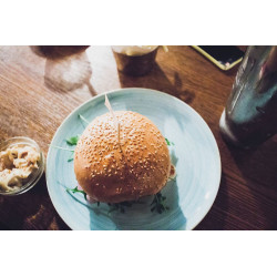 Hamburger with pumpkin chips