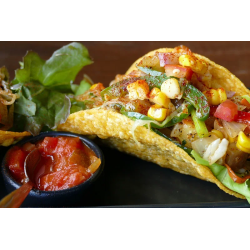 Tacos with yogurt and lime